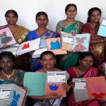 Women attended the 6 month tailoring course presented the album and received certificates